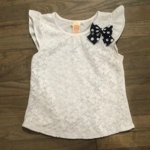 New White Floral lace layered Blouse